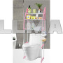 Полка стелаж напольный над унитазом Bathroom Shelf розовая